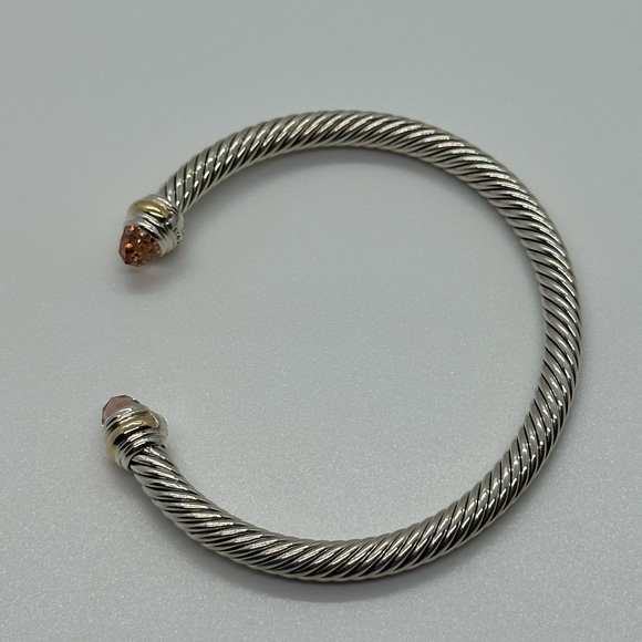 DAVID YURMAN 925 Silver Morganite
5 mm Cable Classic Cuff Bracel - Picture 9 of 11